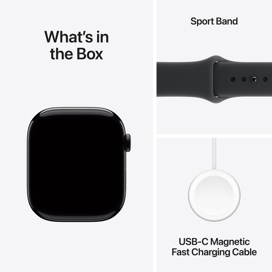 Apple Watch Series 11 [GPS 46mm] Smartwatch with Jet Black Aluminum Case with Black Sport Band - M/L