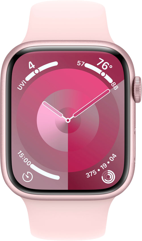 Restored Apple Watch Gen 9 Series 9 (GPS) 41mm Pink Aluminum Case with Light Pink Sport Band (Refurbished)