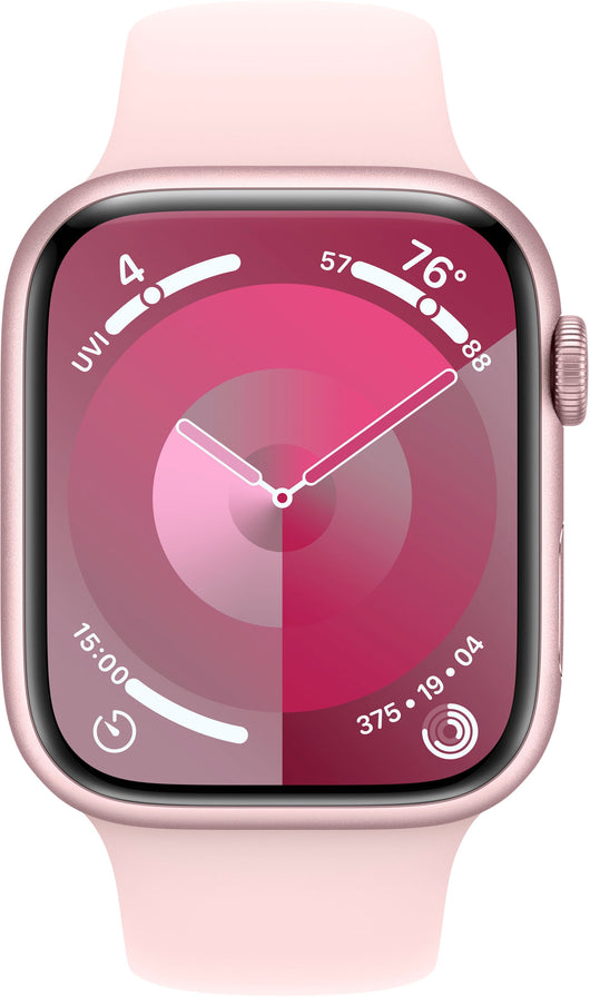 Restored Apple Watch Gen 9 Series 9 (GPS) 41mm Pink Aluminum Case with Light Pink Sport Band (Refurbished)