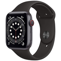 Restored Apple Watch Series 6 44MM Space Gray - Aluminum Case - Black Sport Band (Refurbished)