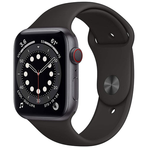 Restored Apple Watch Series 6 44MM Space Gray - Aluminum Case - Black Sport Band (Refurbished)