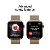 Apple Watch Series 11 [GPS + Cellular 42mm] Smartwatch with Gold Titanium Case with Gold Milanese Loop