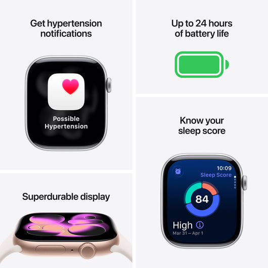 Apple Watch Series 11 [GPS 46mm] Smartwatch with Jet Black Aluminum Case with Black Sport Band - M/L