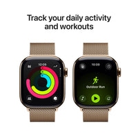 Apple Watch Series 11 [GPS + Cellular 42mm] Smartwatch with Gold Titanium Case with Gold Milanese Loop