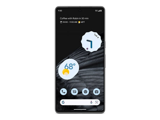 Google Pixel 7 Pro - 5G smartphone - 128 GB - OLED display - 6.7" - 3120 x 1440 pixels (120 Hz) - 3x Rear Cameras 50 MP, 48 MP, 12 MP - Front camera 10.8 MP - Obsidian