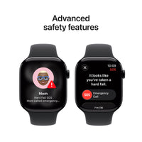 Apple Watch Series 11 [GPS 46mm] Smartwatch with Jet Black Aluminum Case with Black Sport Band - M/L