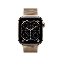 Apple Watch Series 11 [GPS + Cellular 42mm] Smartwatch with Gold Titanium Case with Gold Milanese Loop