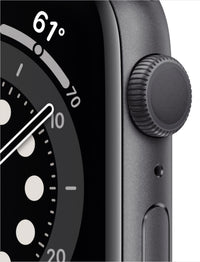 Restored Apple Watch Series 6 44MM Space Gray - Aluminum Case - Black Sport Band (Refurbished)