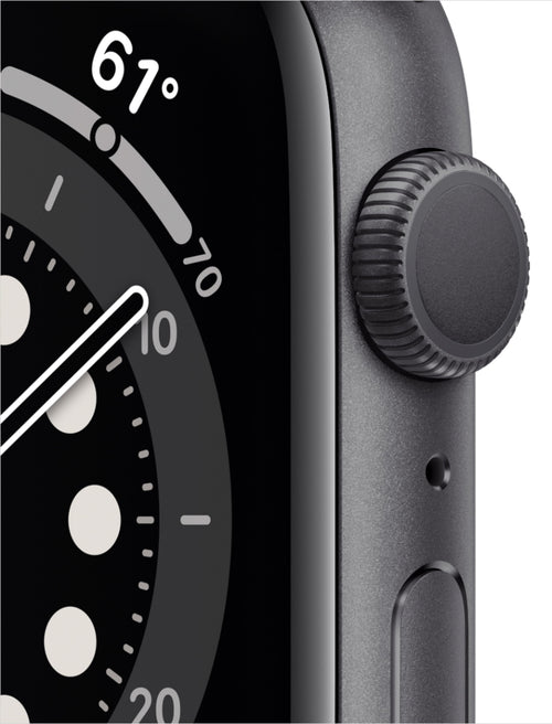 Restored Apple Watch Series 6 44MM Space Gray - Aluminum Case - Black Sport Band (Refurbished)