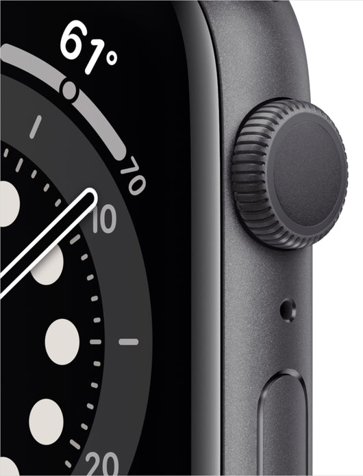 Restored Apple Watch Series 6 44MM Space Gray - Aluminum Case - Black Sport Band (Refurbished)