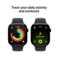 Apple Watch Series 11 [GPS 46mm] Smartwatch with Jet Black Aluminum Case with Black Sport Band - M/L